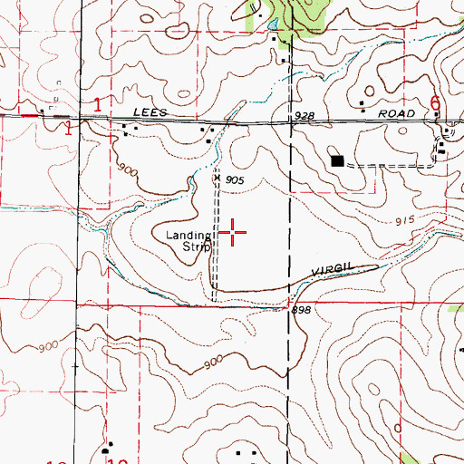 Topographic Map of Aeroview Airport (historical), IL