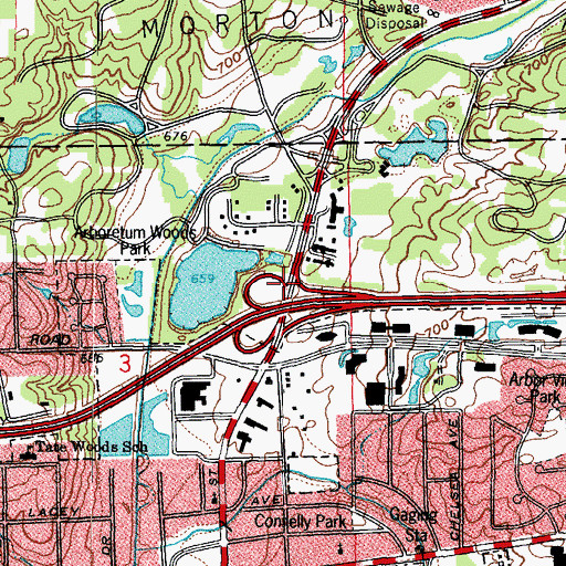 Topographic Map of Corporetum Office Campus Heliport, IL
