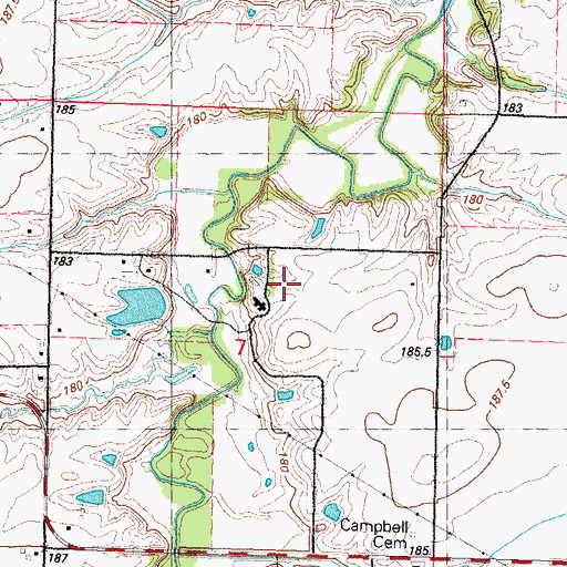 Topographic Map of Reyhan Heliport, IL