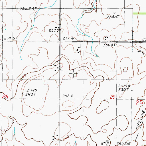 Topographic Map of Beherns Airport (historical), IL