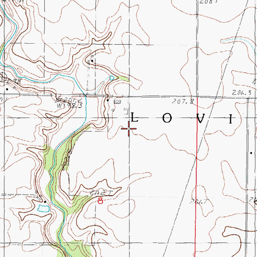 Topographic Map of Dawson Farms Airport, IL