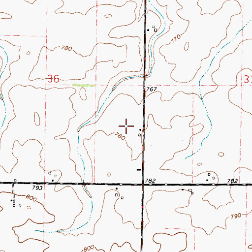 Topographic Map of Jay Schertz Farm Airport, IL