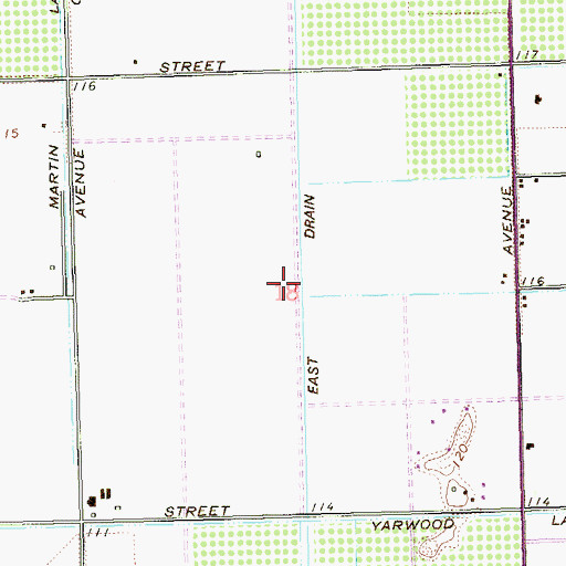 Topographic Map of East Drain, AZ