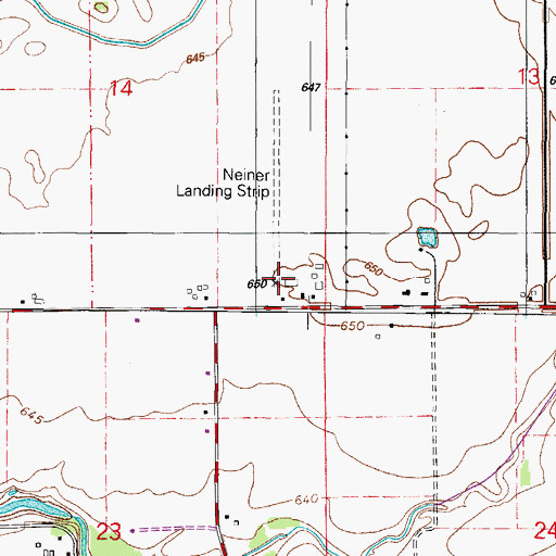 Topographic Map of Neiner Airport, IL