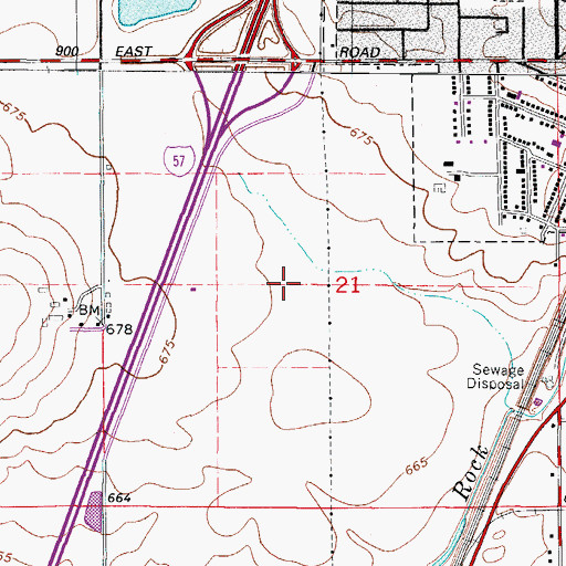 Topographic Map of Phipps Airport (historical), IL