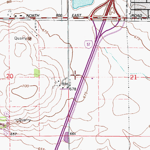 Topographic Map of Spangler Airport, IL