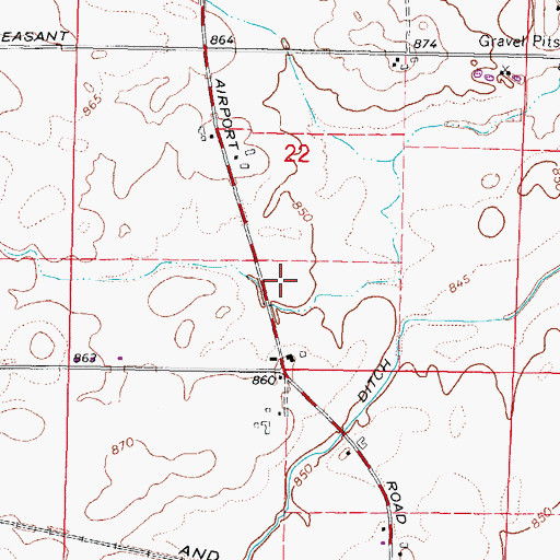 Topographic Map of Ruder Airport, IL