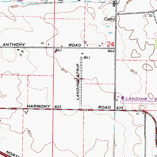 Topographic Map of Ferris Field, IL