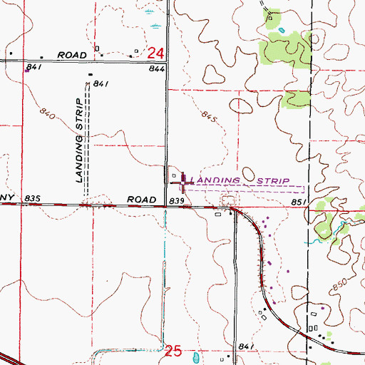 Topographic Map of Emerick Airport, IL