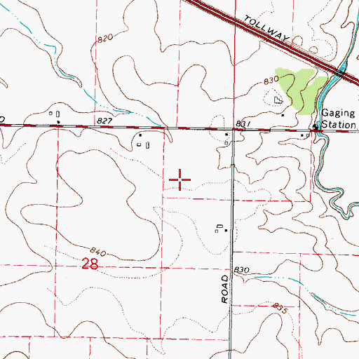 Topographic Map of Krause Airport (historical), IL