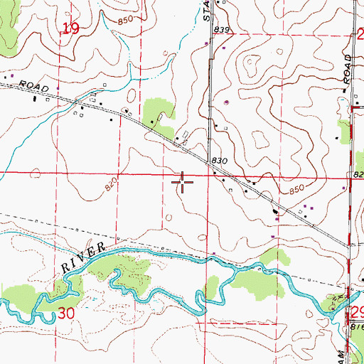 Topographic Map of Aerogrange Airport, IL