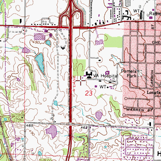 Topographic Map of Veterans Administration Medical Center Heliport, IL