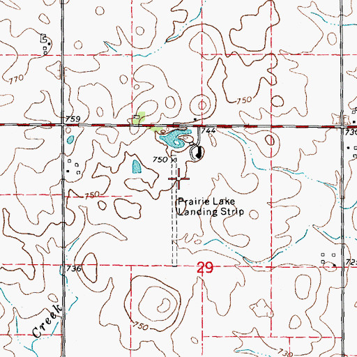Topographic Map of Prairie Lake Hunt Club Airport (historical), IL