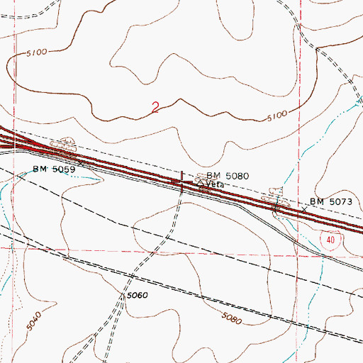 Topographic Map of Pinaveta, AZ