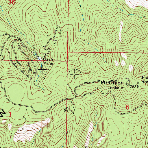 Topographic Map of Senator Mine, AZ