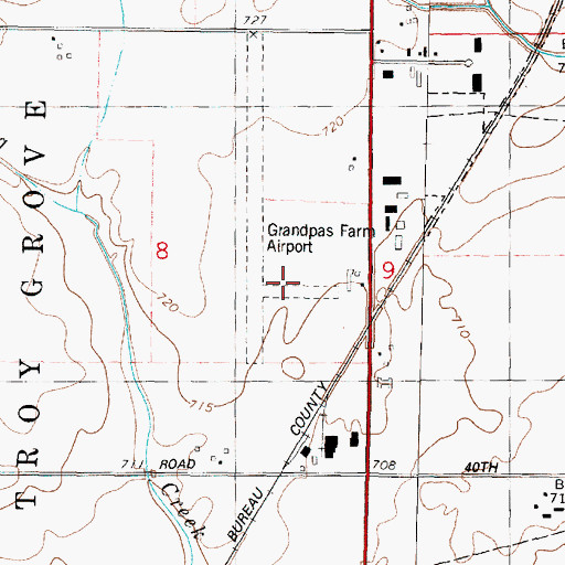 Topographic Map of Grandpa's Farm Mendota Airport, IL