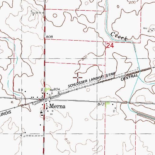 Topographic Map of Schlosser Airport (historical), IL
