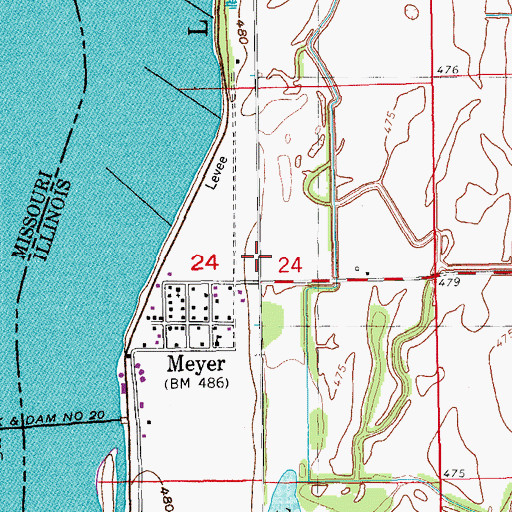 Topographic Map of The Adwell Corporation Airport (historical), IL