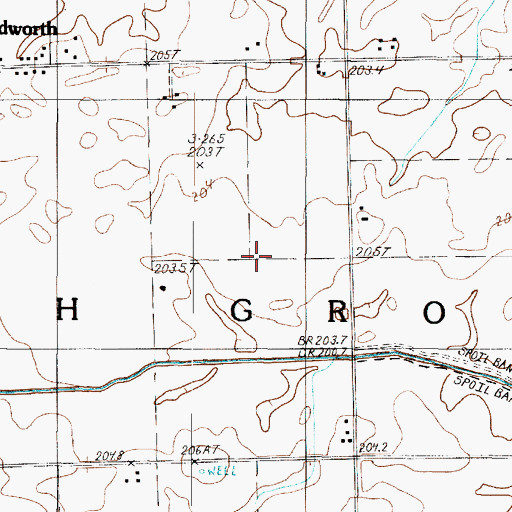 Topographic Map of Redeker Airport (historical), IL