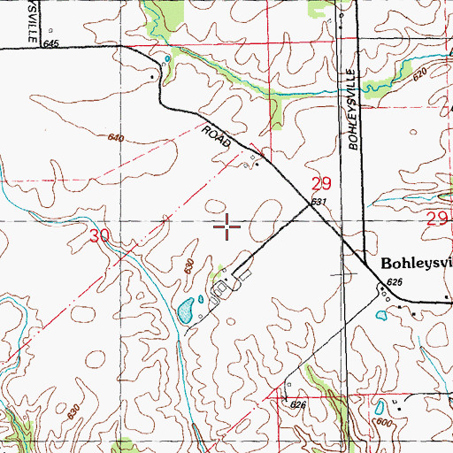 Topographic Map of Riebeling Airport, IL