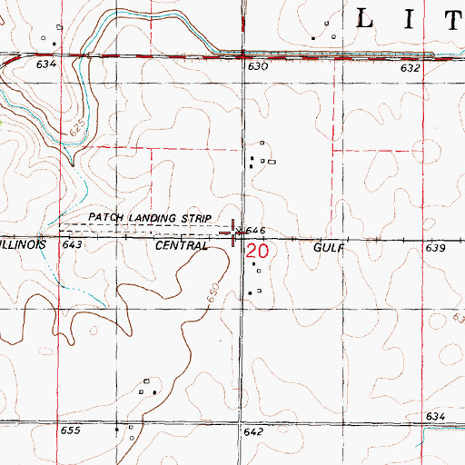Topographic Map of Illinois Valley Parachute Club Airport, IL
