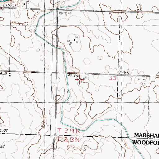 Topographic Map of Hattan Farms Airport, IL