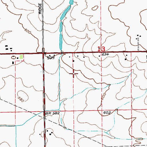 Topographic Map of Bushby RLA Airport, IL