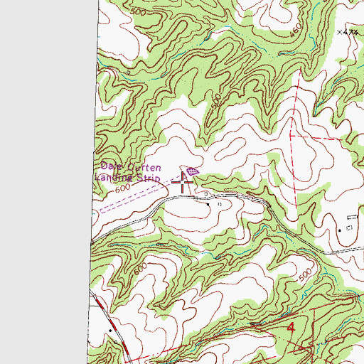 Topographic Map of Dale Curten Farm Airport, IL