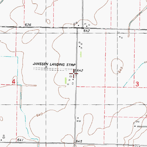 Topographic Map of Alan B Janssen Airport, IL