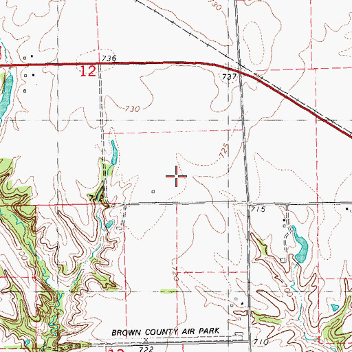 Topographic Map of Mount Sterling Municipal Airport, IL