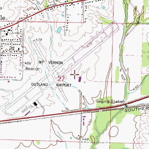 Topographic Map of Mount Vernon Airport, IL