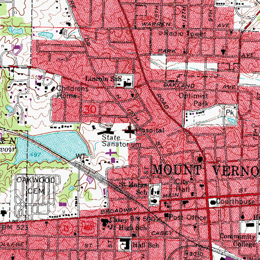 Topographic Map of Good Samaritan Regional Health Care Center Heliport, IL