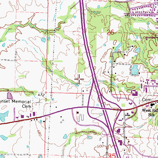 Topographic Map of Mount Vernon Bullock Heliport, IL