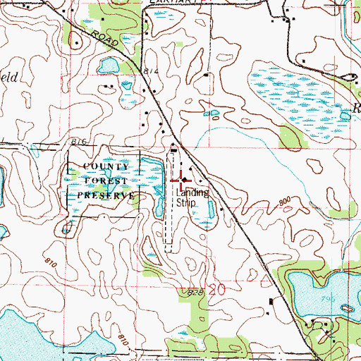 Topographic Map of Air Estates Inc Airport, IL