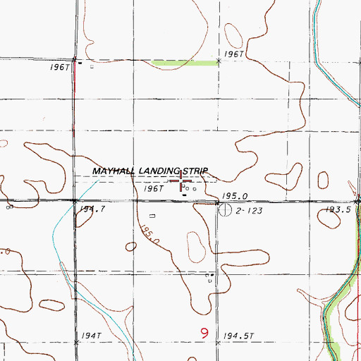 Topographic Map of Mayhall Airport, IL