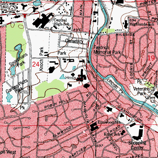 Topographic Map of Edward Hospital Heliport, IL