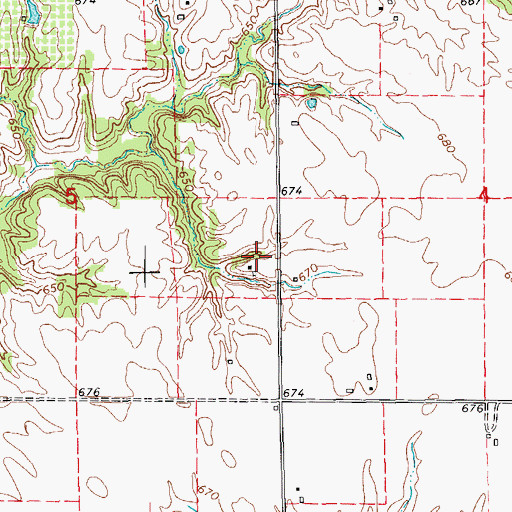 Topographic Map of Cedar Ridge Airport, IL