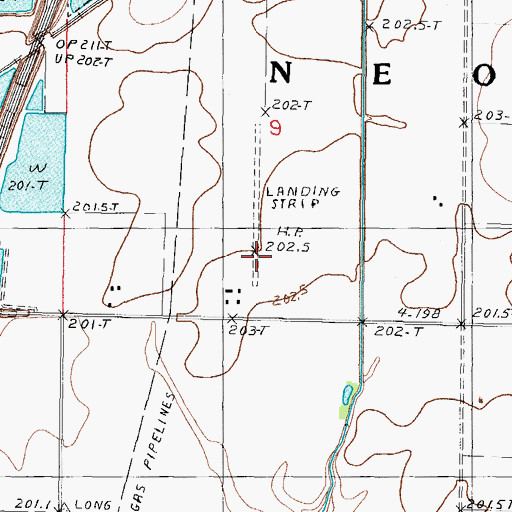 Topographic Map of Williamson Airport, IL