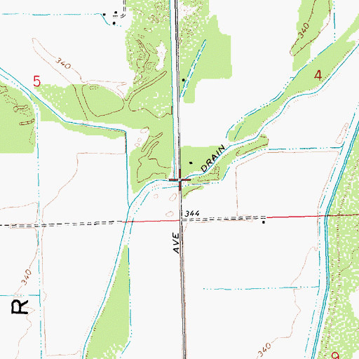Topographic Map of East Drain, AZ