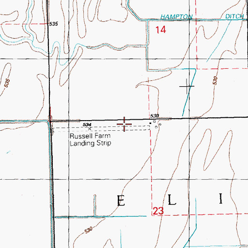 Topographic Map of Maas Airstrip, IL