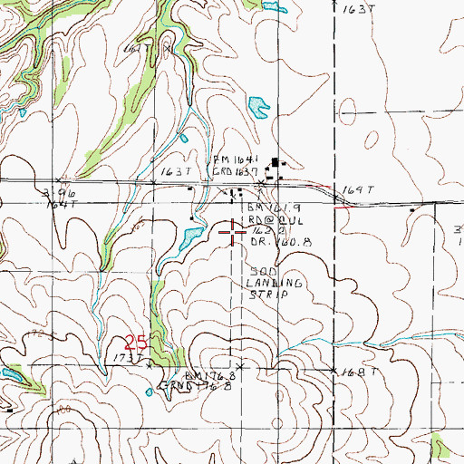 Topographic Map of Jasper County Flying Club Airport, IL