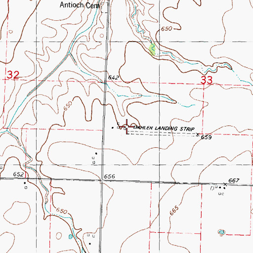 Topographic Map of Dahler Airport, IL