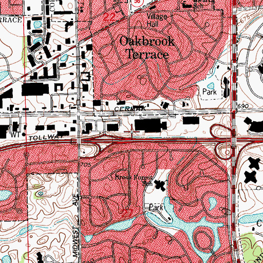 Topographic Map of J W Scott Heliport, IL