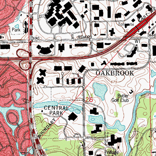 Topographic Map of Chicago Bridge and Iron Heliport, IL