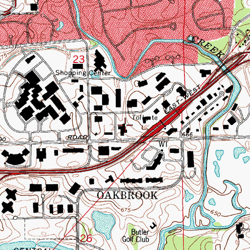 Topographic Map of McDonalds Plaza Heliport, IL