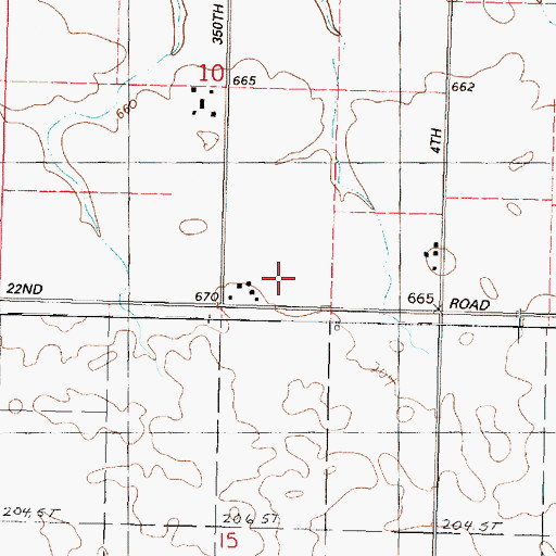 Topographic Map of Bassett Airport (historical), IL