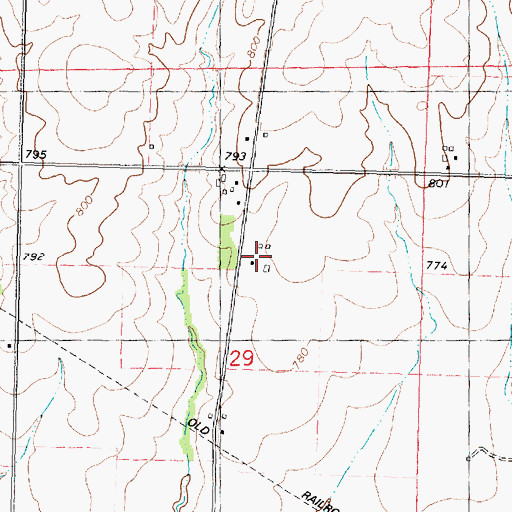 Topographic Map of Albrecht Airport (historical), IL