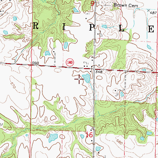 Topographic Map of Nance Airport, IL