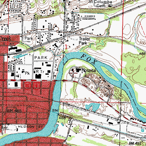 Topographic Map of Community Hospital of Ottawa Heliport, IL