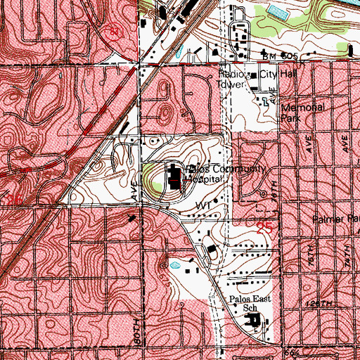 Topographic Map of Palos Community Hospital Heliport, IL